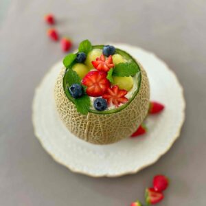 埼玉県桶川市のフルーツカッティング教室のメロンケーキ
